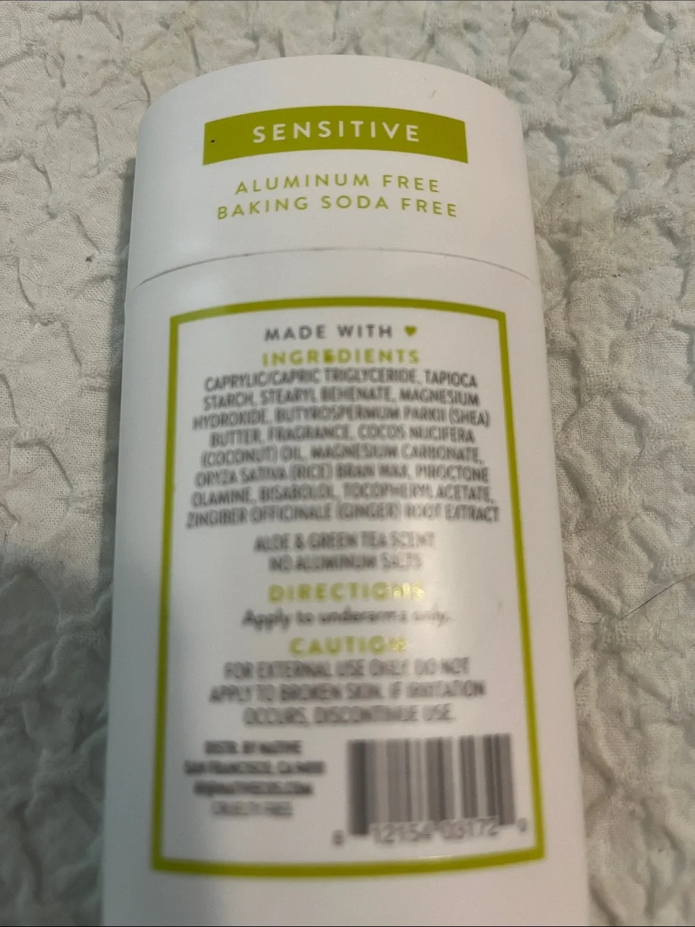 NWT Native Sensitive Deodorant Aloe and Green Tea